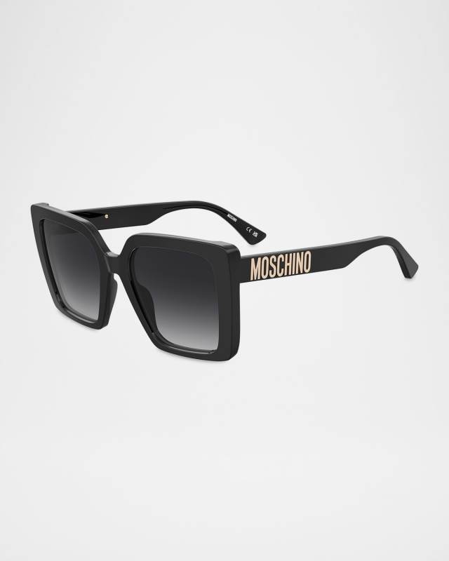 Logo Acetate Square Sunglasses
